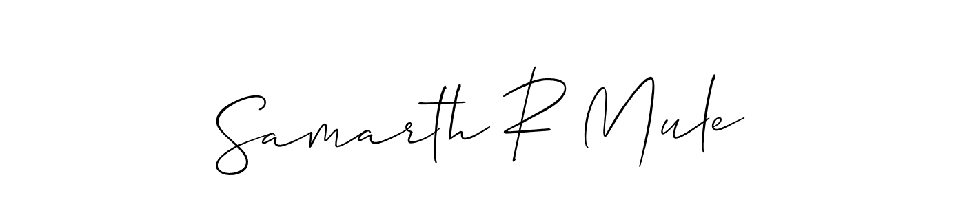 Also You can easily find your signature by using the search form. We will create Samarth R Mule name handwritten signature images for you free of cost using Allison_Script sign style. Samarth R Mule signature style 2 images and pictures png