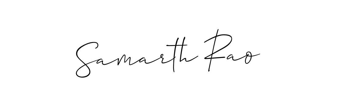 The best way (Allison_Script) to make a short signature is to pick only two or three words in your name. The name Samarth Rao include a total of six letters. For converting this name. Samarth Rao signature style 2 images and pictures png