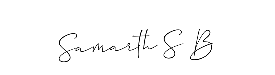 It looks lik you need a new signature style for name Samarth S B. Design unique handwritten (Allison_Script) signature with our free signature maker in just a few clicks. Samarth S B signature style 2 images and pictures png