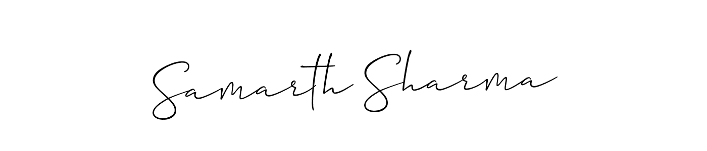 Make a short Samarth Sharma signature style. Manage your documents anywhere anytime using Allison_Script. Create and add eSignatures, submit forms, share and send files easily. Samarth Sharma signature style 2 images and pictures png