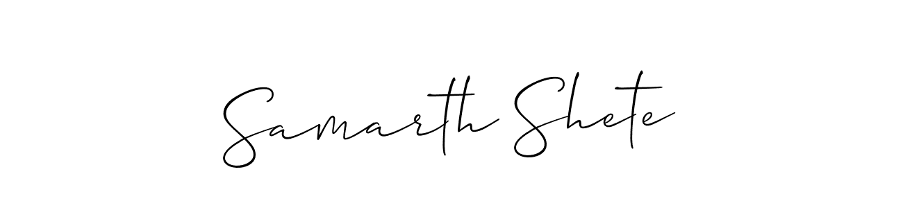 Create a beautiful signature design for name Samarth Shete. With this signature (Allison_Script) fonts, you can make a handwritten signature for free. Samarth Shete signature style 2 images and pictures png