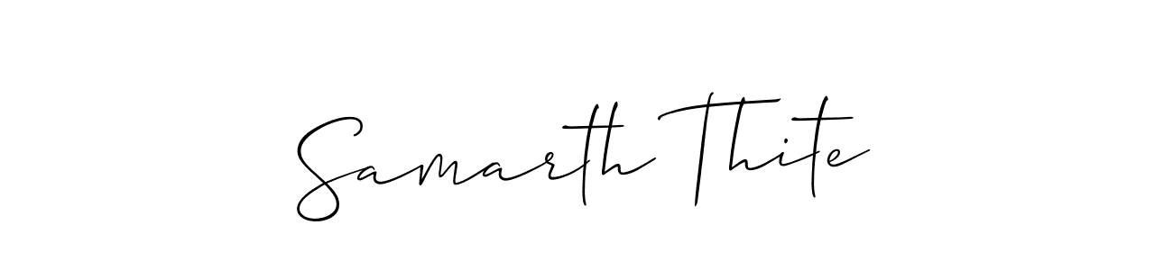 Create a beautiful signature design for name Samarth Thite. With this signature (Allison_Script) fonts, you can make a handwritten signature for free. Samarth Thite signature style 2 images and pictures png