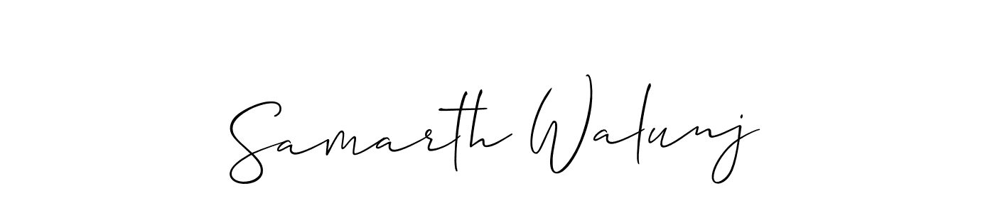 This is the best signature style for the Samarth Walunj name. Also you like these signature font (Allison_Script). Mix name signature. Samarth Walunj signature style 2 images and pictures png