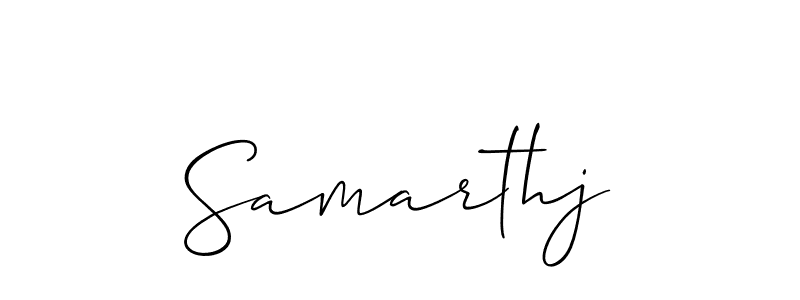 How to make Samarthj signature? Allison_Script is a professional autograph style. Create handwritten signature for Samarthj name. Samarthj signature style 2 images and pictures png