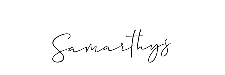 The best way (Allison_Script) to make a short signature is to pick only two or three words in your name. The name Samarthys include a total of six letters. For converting this name. Samarthys signature style 2 images and pictures png