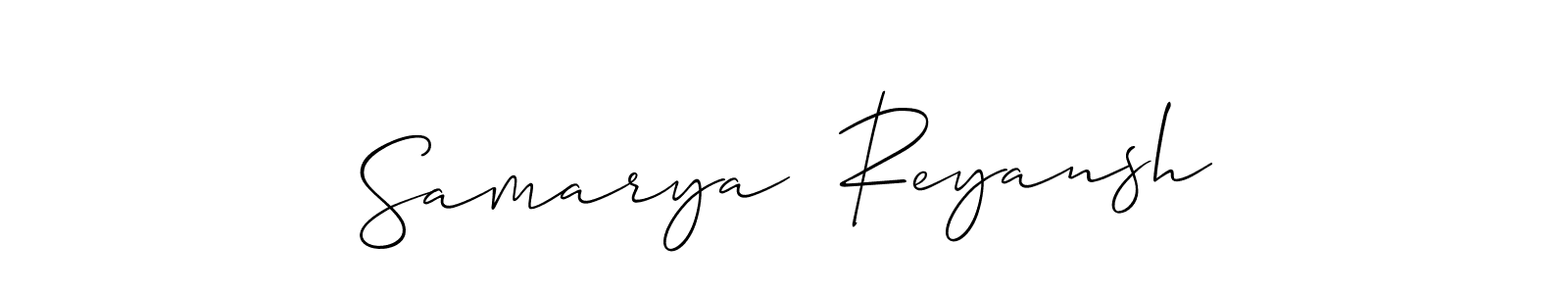Make a beautiful signature design for name Samarya  Reyansh. With this signature (Allison_Script) style, you can create a handwritten signature for free. Samarya  Reyansh signature style 2 images and pictures png