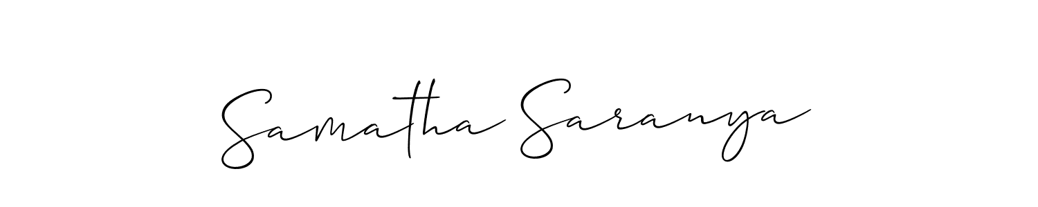 You can use this online signature creator to create a handwritten signature for the name Samatha Saranya. This is the best online autograph maker. Samatha Saranya signature style 2 images and pictures png