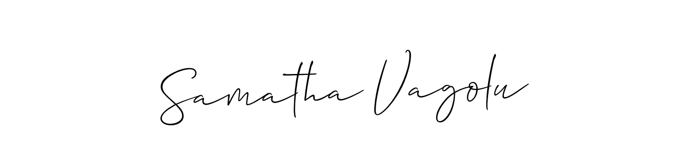 It looks lik you need a new signature style for name Samatha Vagolu. Design unique handwritten (Allison_Script) signature with our free signature maker in just a few clicks. Samatha Vagolu signature style 2 images and pictures png