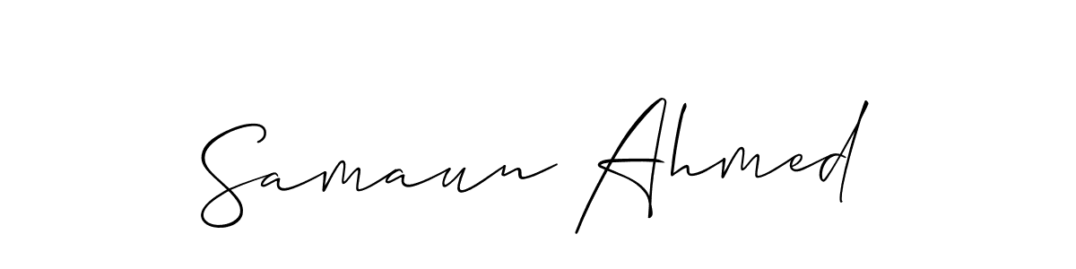 Also You can easily find your signature by using the search form. We will create Samaun Ahmed name handwritten signature images for you free of cost using Allison_Script sign style. Samaun Ahmed signature style 2 images and pictures png