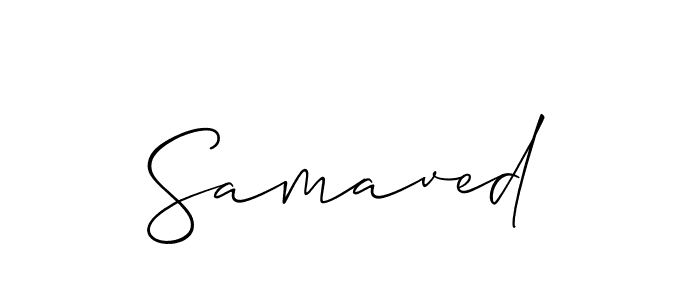 It looks lik you need a new signature style for name Samaved. Design unique handwritten (Allison_Script) signature with our free signature maker in just a few clicks. Samaved signature style 2 images and pictures png