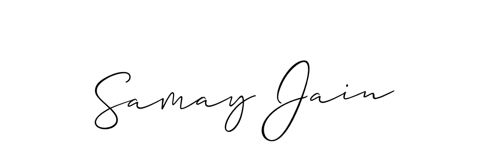 How to Draw Samay Jain signature style? Allison_Script is a latest design signature styles for name Samay Jain. Samay Jain signature style 2 images and pictures png