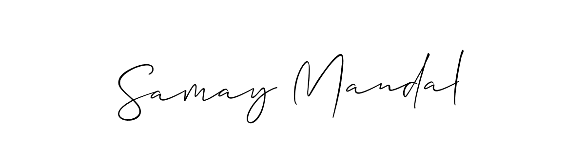 The best way (Allison_Script) to make a short signature is to pick only two or three words in your name. The name Samay Mandal include a total of six letters. For converting this name. Samay Mandal signature style 2 images and pictures png