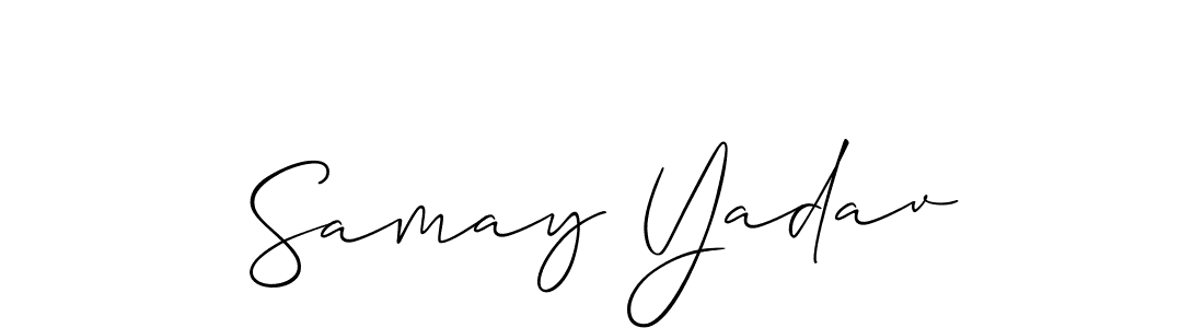 How to make Samay Yadav signature? Allison_Script is a professional autograph style. Create handwritten signature for Samay Yadav name. Samay Yadav signature style 2 images and pictures png