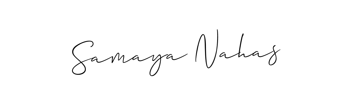 Use a signature maker to create a handwritten signature online. With this signature software, you can design (Allison_Script) your own signature for name Samaya Nahas. Samaya Nahas signature style 2 images and pictures png