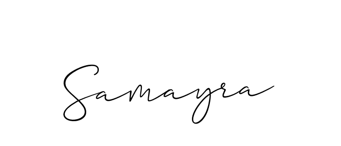 Create a beautiful signature design for name Samayra. With this signature (Allison_Script) fonts, you can make a handwritten signature for free. Samayra signature style 2 images and pictures png