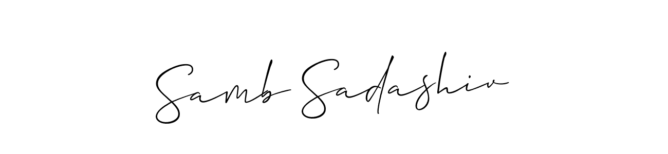 This is the best signature style for the Samb Sadashiv name. Also you like these signature font (Allison_Script). Mix name signature. Samb Sadashiv signature style 2 images and pictures png