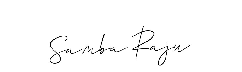 Use a signature maker to create a handwritten signature online. With this signature software, you can design (Allison_Script) your own signature for name Samba Raju. Samba Raju signature style 2 images and pictures png