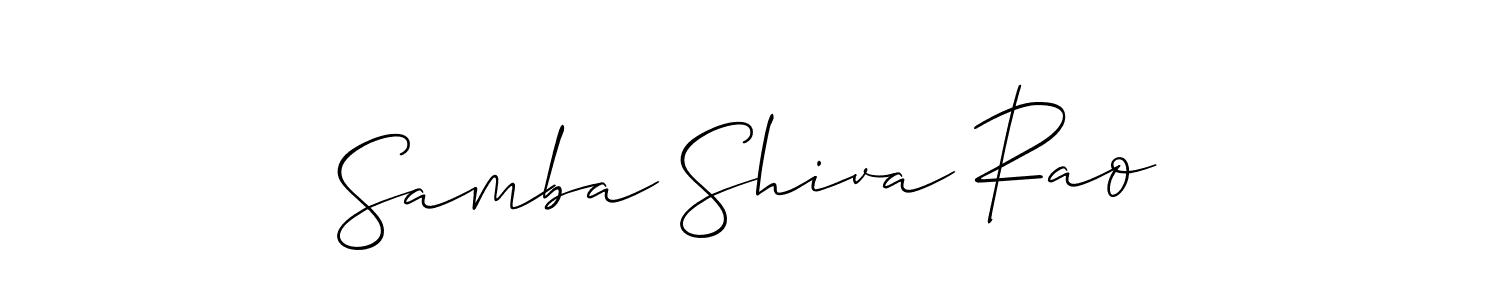 How to make Samba Shiva Rao name signature. Use Allison_Script style for creating short signs online. This is the latest handwritten sign. Samba Shiva Rao signature style 2 images and pictures png