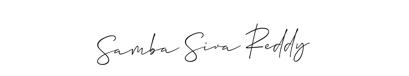 Allison_Script is a professional signature style that is perfect for those who want to add a touch of class to their signature. It is also a great choice for those who want to make their signature more unique. Get Samba Siva Reddy name to fancy signature for free. Samba Siva Reddy signature style 2 images and pictures png