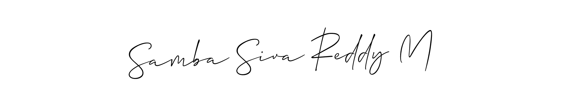 Make a short Samba Siva Reddy M signature style. Manage your documents anywhere anytime using Allison_Script. Create and add eSignatures, submit forms, share and send files easily. Samba Siva Reddy M signature style 2 images and pictures png