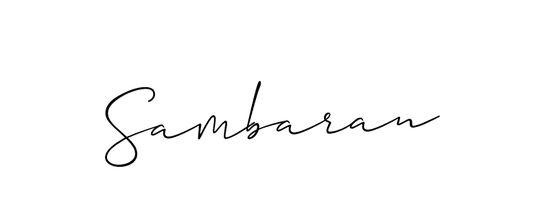 Make a beautiful signature design for name Sambaran. With this signature (Allison_Script) style, you can create a handwritten signature for free. Sambaran signature style 2 images and pictures png