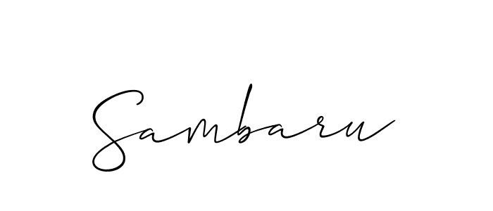 The best way (Allison_Script) to make a short signature is to pick only two or three words in your name. The name Sambaru include a total of six letters. For converting this name. Sambaru signature style 2 images and pictures png