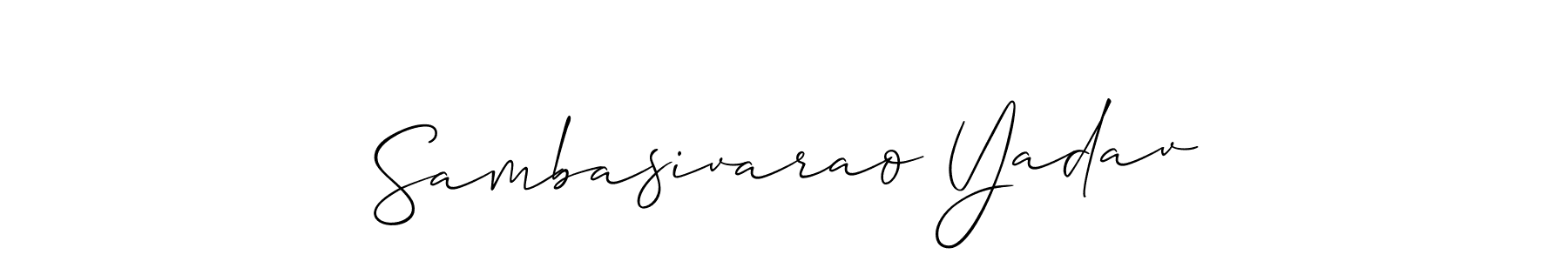 Allison_Script is a professional signature style that is perfect for those who want to add a touch of class to their signature. It is also a great choice for those who want to make their signature more unique. Get Sambasivarao Yadav name to fancy signature for free. Sambasivarao Yadav signature style 2 images and pictures png