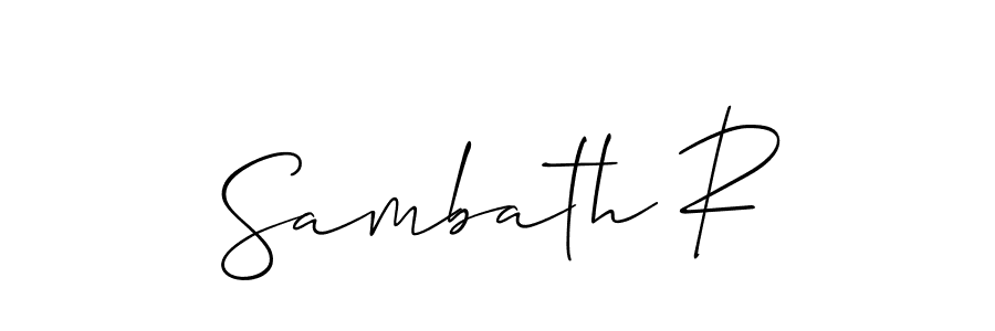Make a beautiful signature design for name Sambath R. With this signature (Allison_Script) style, you can create a handwritten signature for free. Sambath R signature style 2 images and pictures png