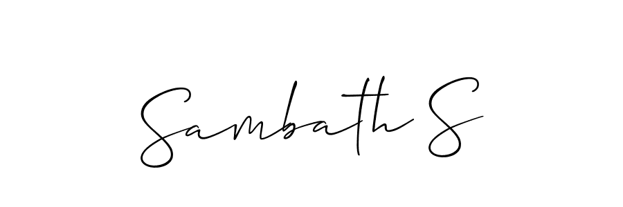 if you are searching for the best signature style for your name Sambath S. so please give up your signature search. here we have designed multiple signature styles  using Allison_Script. Sambath S signature style 2 images and pictures png