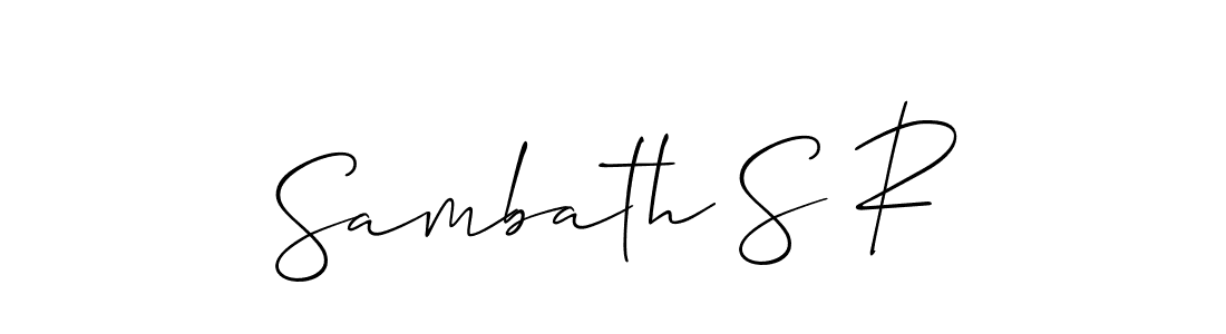 It looks lik you need a new signature style for name Sambath S R. Design unique handwritten (Allison_Script) signature with our free signature maker in just a few clicks. Sambath S R signature style 2 images and pictures png