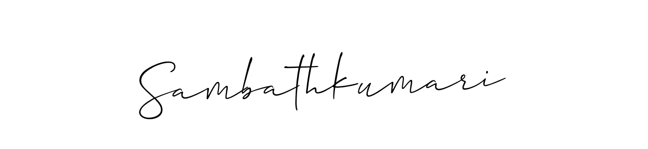 Sambathkumari stylish signature style. Best Handwritten Sign (Allison_Script) for my name. Handwritten Signature Collection Ideas for my name Sambathkumari. Sambathkumari signature style 2 images and pictures png