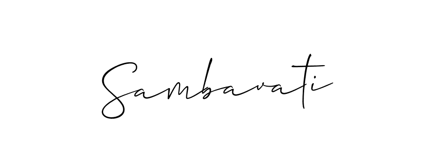 Create a beautiful signature design for name Sambavati. With this signature (Allison_Script) fonts, you can make a handwritten signature for free. Sambavati signature style 2 images and pictures png