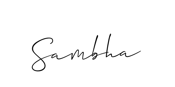 Also we have Sambha name is the best signature style. Create professional handwritten signature collection using Allison_Script autograph style. Sambha signature style 2 images and pictures png