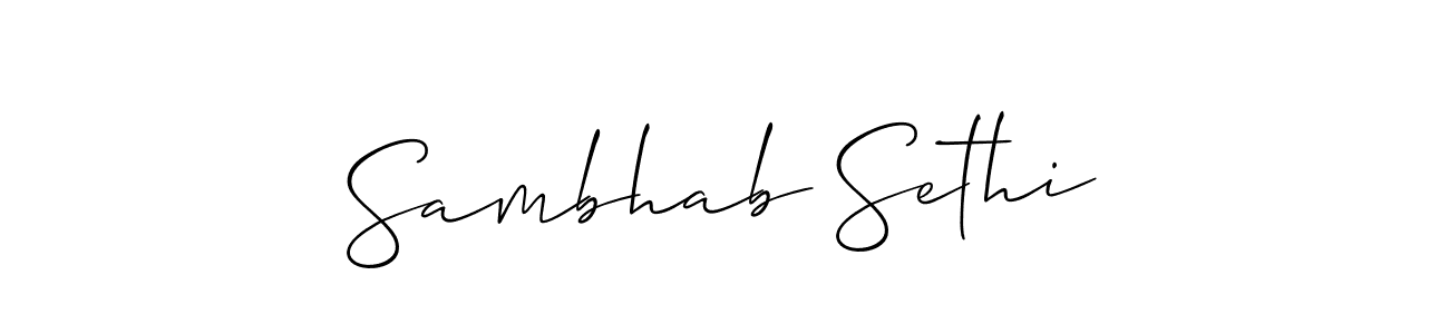 Also we have Sambhab Sethi name is the best signature style. Create professional handwritten signature collection using Allison_Script autograph style. Sambhab Sethi signature style 2 images and pictures png