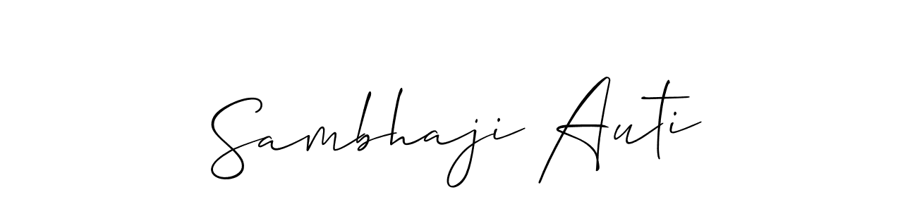 Also You can easily find your signature by using the search form. We will create Sambhaji Auti name handwritten signature images for you free of cost using Allison_Script sign style. Sambhaji Auti signature style 2 images and pictures png