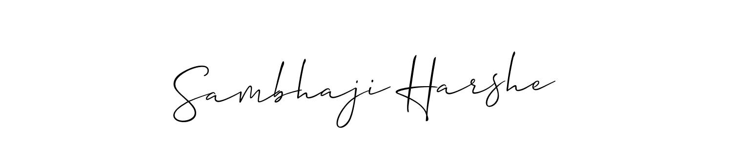 The best way (Allison_Script) to make a short signature is to pick only two or three words in your name. The name Sambhaji Harshe include a total of six letters. For converting this name. Sambhaji Harshe signature style 2 images and pictures png