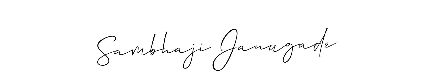 The best way (Allison_Script) to make a short signature is to pick only two or three words in your name. The name Sambhaji Janugade include a total of six letters. For converting this name. Sambhaji Janugade signature style 2 images and pictures png