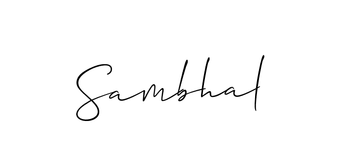 The best way (Allison_Script) to make a short signature is to pick only two or three words in your name. The name Sambhal include a total of six letters. For converting this name. Sambhal signature style 2 images and pictures png