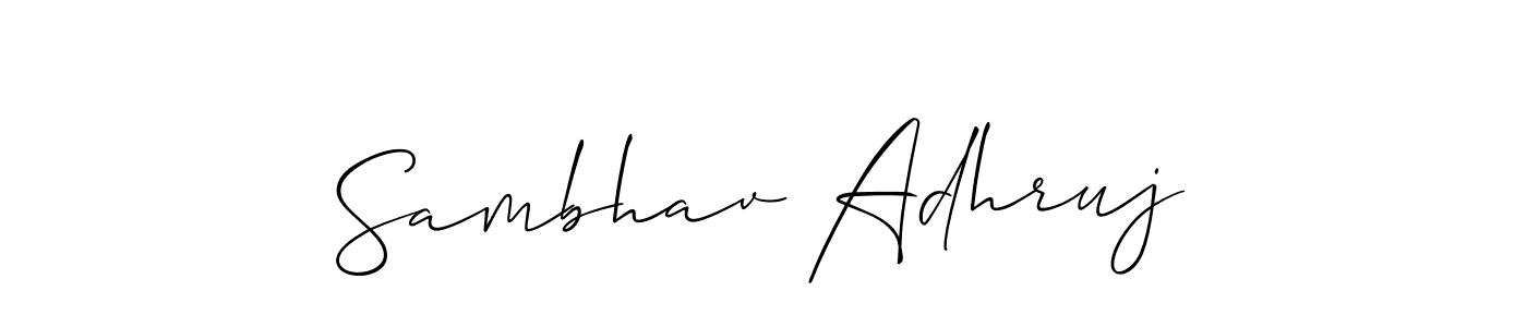 Make a beautiful signature design for name Sambhav Adhruj. With this signature (Allison_Script) style, you can create a handwritten signature for free. Sambhav Adhruj signature style 2 images and pictures png