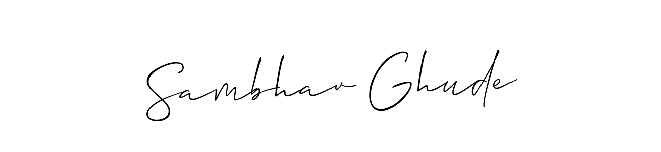 Make a beautiful signature design for name Sambhav Ghude. With this signature (Allison_Script) style, you can create a handwritten signature for free. Sambhav Ghude signature style 2 images and pictures png