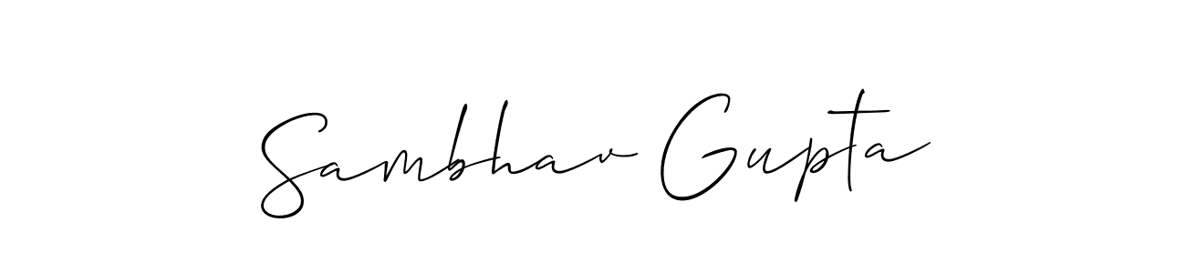The best way (Allison_Script) to make a short signature is to pick only two or three words in your name. The name Sambhav Gupta include a total of six letters. For converting this name. Sambhav Gupta signature style 2 images and pictures png