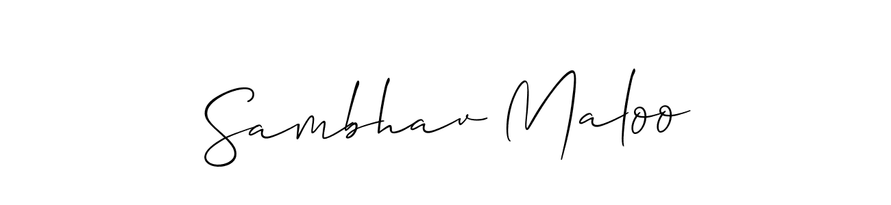 Create a beautiful signature design for name Sambhav Maloo. With this signature (Allison_Script) fonts, you can make a handwritten signature for free. Sambhav Maloo signature style 2 images and pictures png