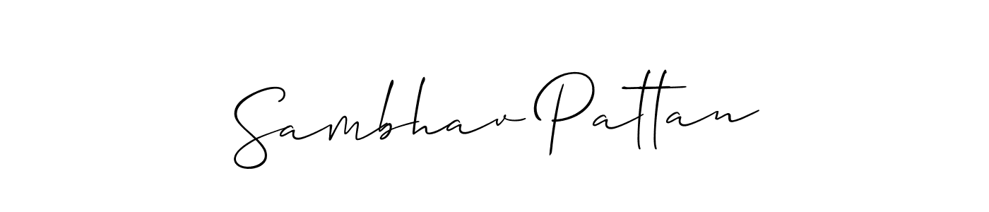 if you are searching for the best signature style for your name Sambhav Pattan. so please give up your signature search. here we have designed multiple signature styles  using Allison_Script. Sambhav Pattan signature style 2 images and pictures png