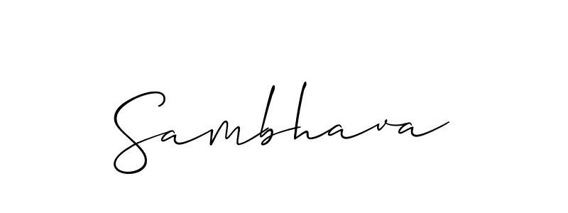 if you are searching for the best signature style for your name Sambhava. so please give up your signature search. here we have designed multiple signature styles  using Allison_Script. Sambhava signature style 2 images and pictures png