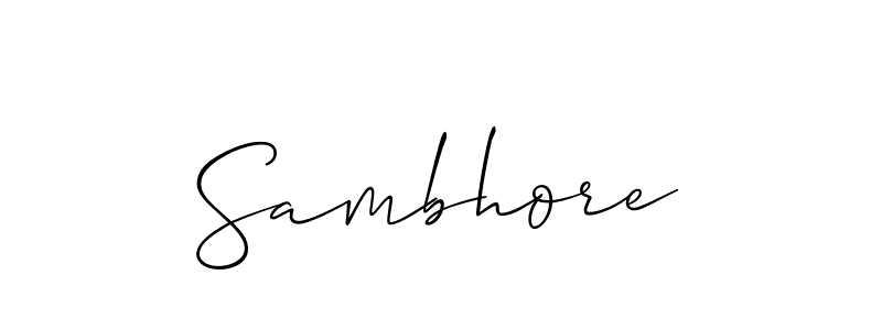 Design your own signature with our free online signature maker. With this signature software, you can create a handwritten (Allison_Script) signature for name Sambhore. Sambhore signature style 2 images and pictures png