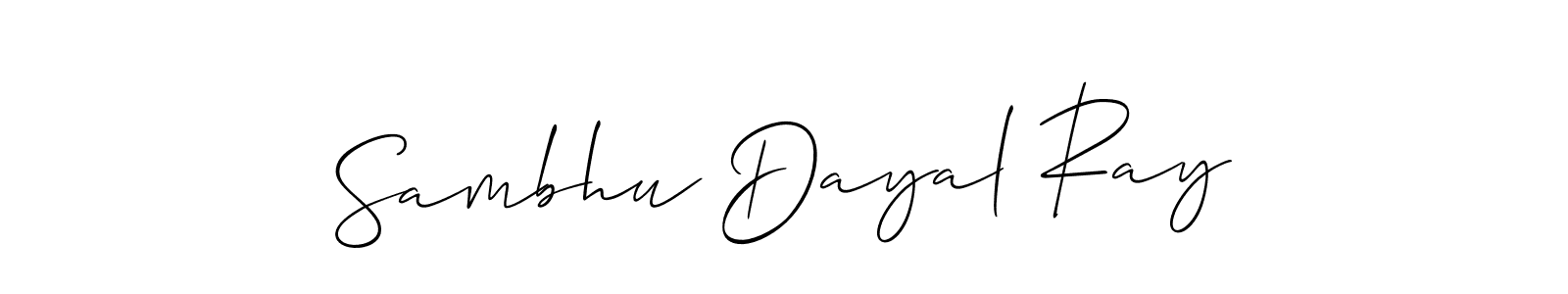 How to make Sambhu Dayal Ray name signature. Use Allison_Script style for creating short signs online. This is the latest handwritten sign. Sambhu Dayal Ray signature style 2 images and pictures png