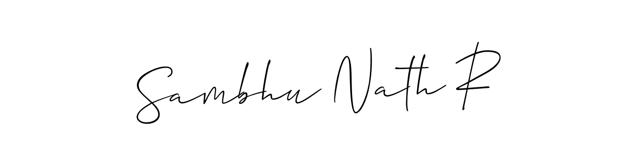 Use a signature maker to create a handwritten signature online. With this signature software, you can design (Allison_Script) your own signature for name Sambhu Nath R. Sambhu Nath R signature style 2 images and pictures png