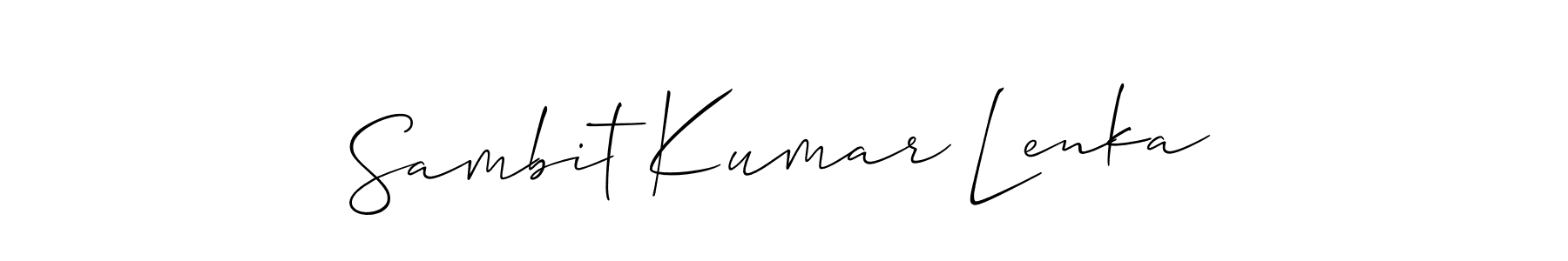 Use a signature maker to create a handwritten signature online. With this signature software, you can design (Allison_Script) your own signature for name Sambit Kumar Lenka. Sambit Kumar Lenka signature style 2 images and pictures png