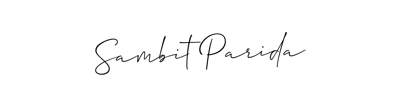 Create a beautiful signature design for name Sambit Parida. With this signature (Allison_Script) fonts, you can make a handwritten signature for free. Sambit Parida signature style 2 images and pictures png