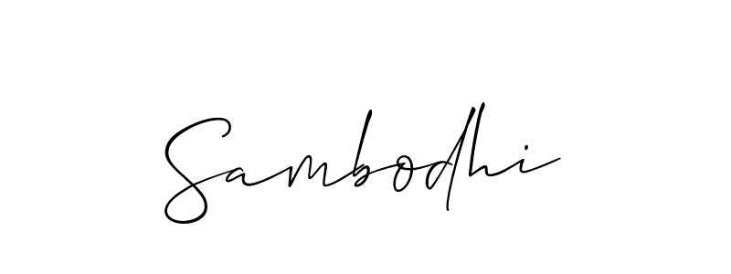 Sambodhi stylish signature style. Best Handwritten Sign (Allison_Script) for my name. Handwritten Signature Collection Ideas for my name Sambodhi. Sambodhi signature style 2 images and pictures png